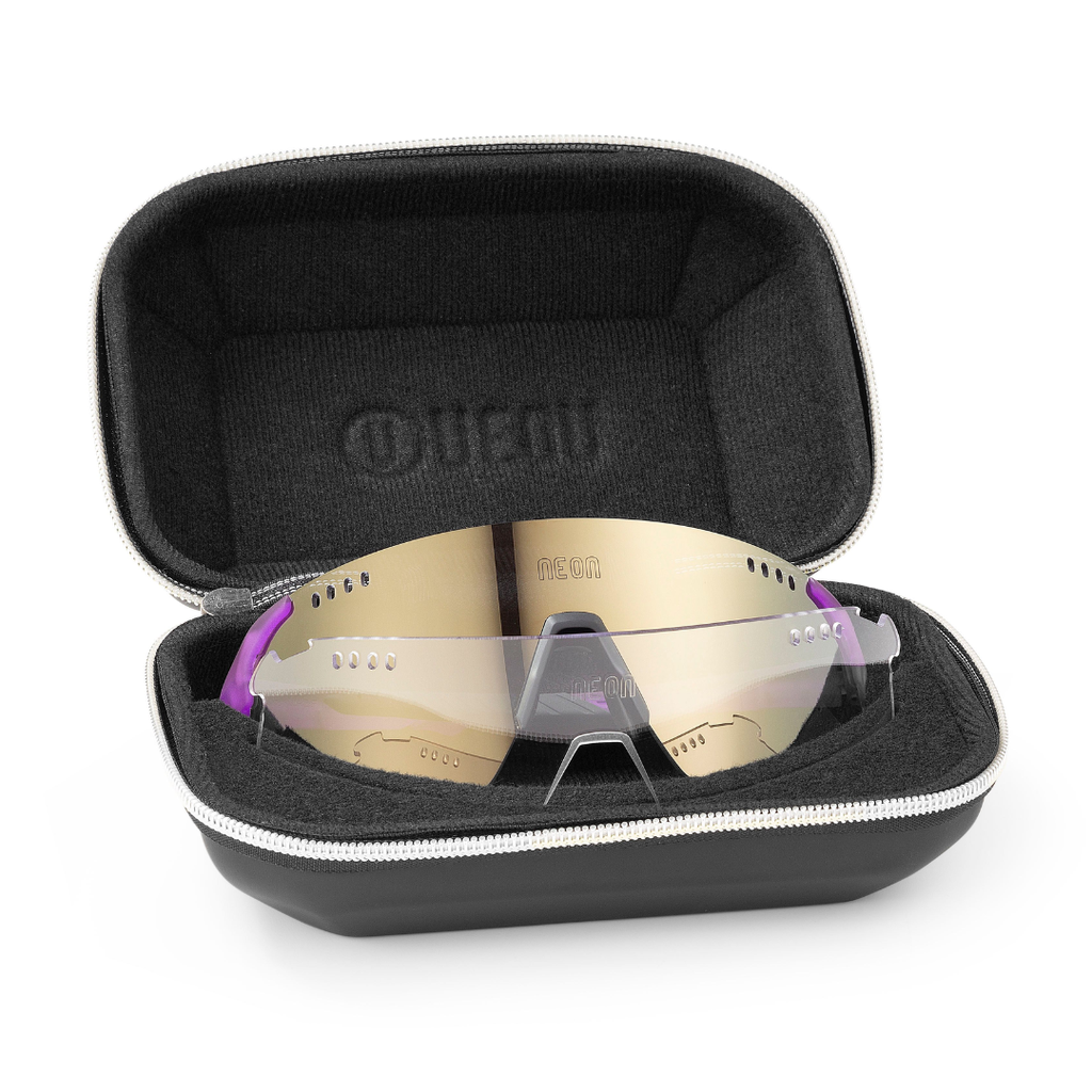 NEON Canyon X20 Glasses with Premium Hard Case (White Black Matt Bronze, Cat 3)