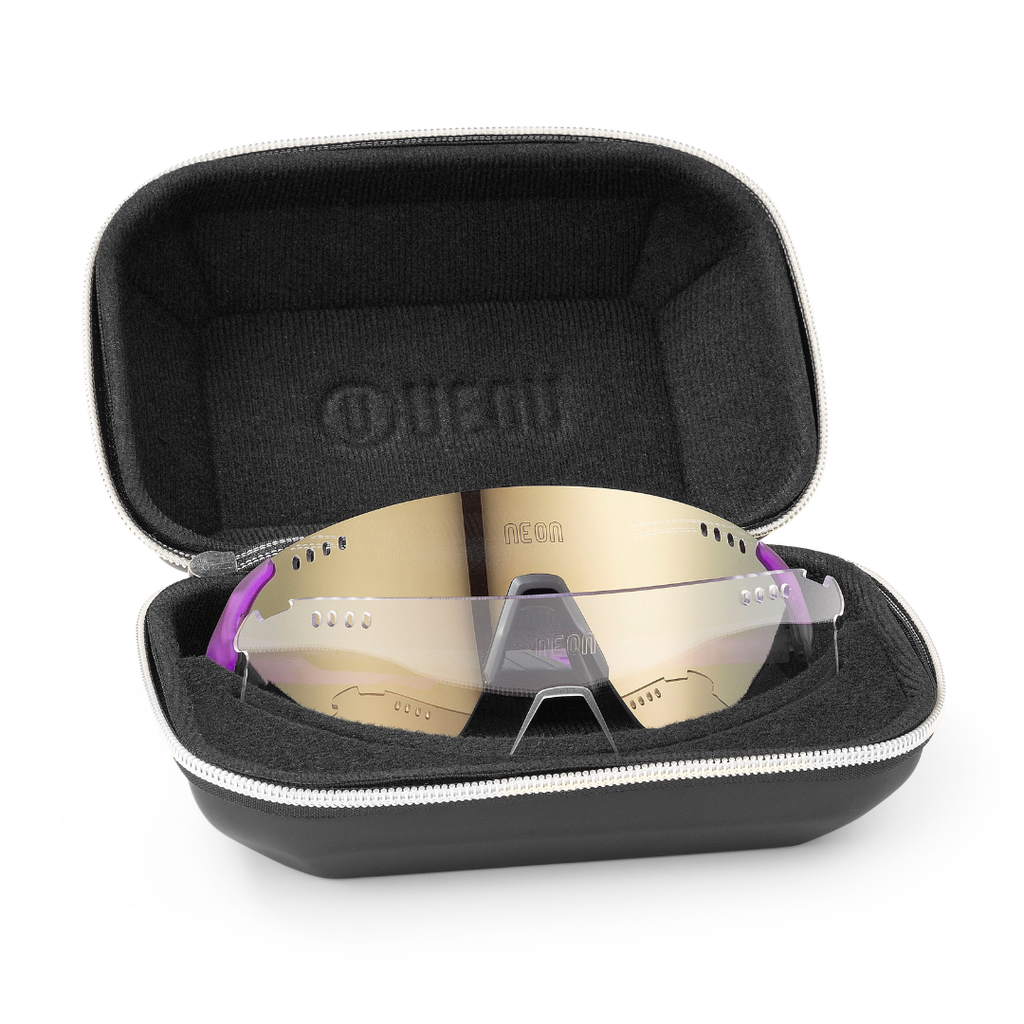 NEON Core X20 Glasses with Premium Hard Case (Black Matt Bronze, Cat. 3)