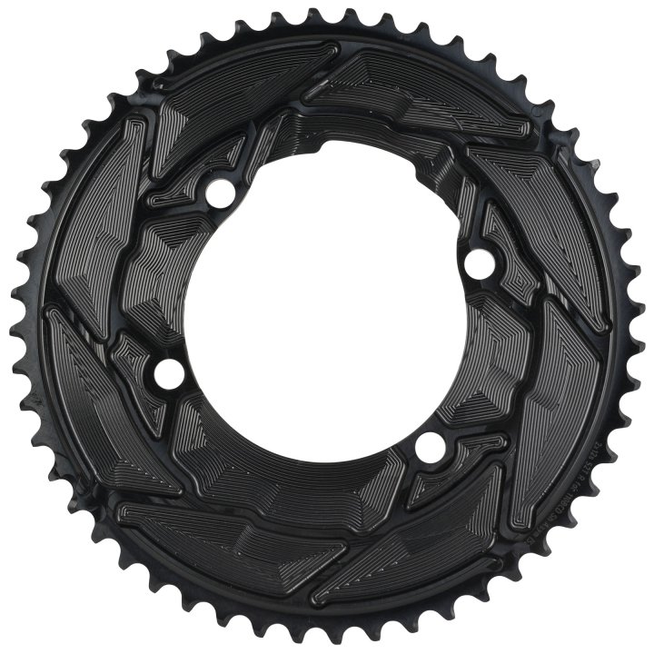 ALUGEAR Chainrings Set 2x12speed Round for 110 BCD 4b Shimano Asymmetric (52T-36T ,Black)