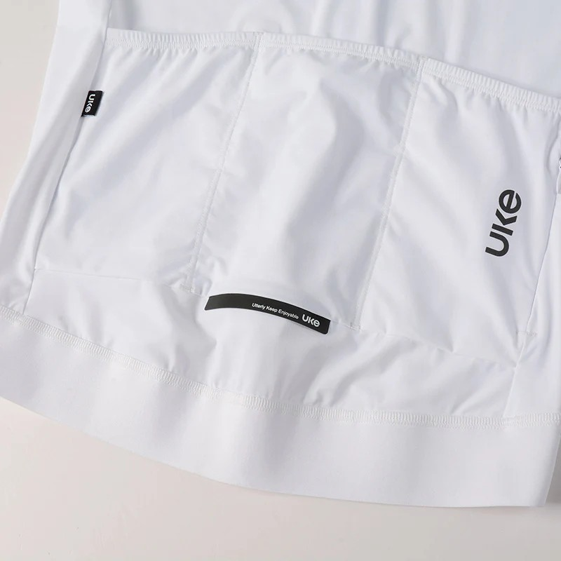 UKE High End Men's Short Sleeves Jersey (White Blue)