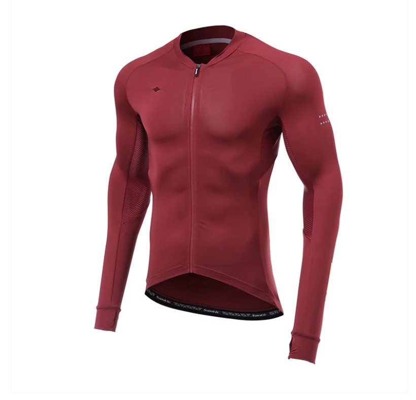 SANTIC AWANI MEN Long Sleeve (Red, 3XL)
