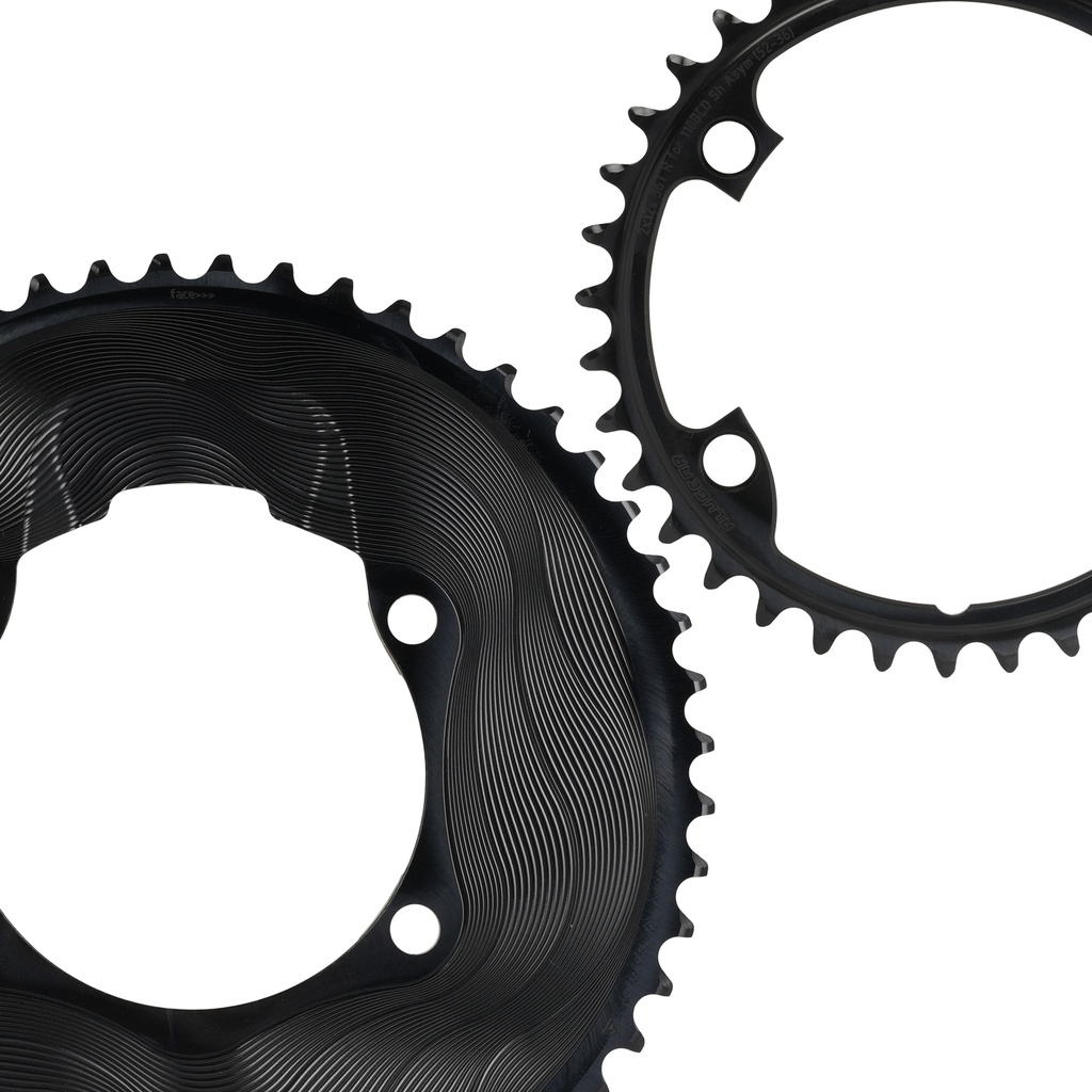 ALUGEAR Chainrings Set 2x12speed Round for 110 BCD 4b Shimano Asymmetric (52T-36T ,Black)