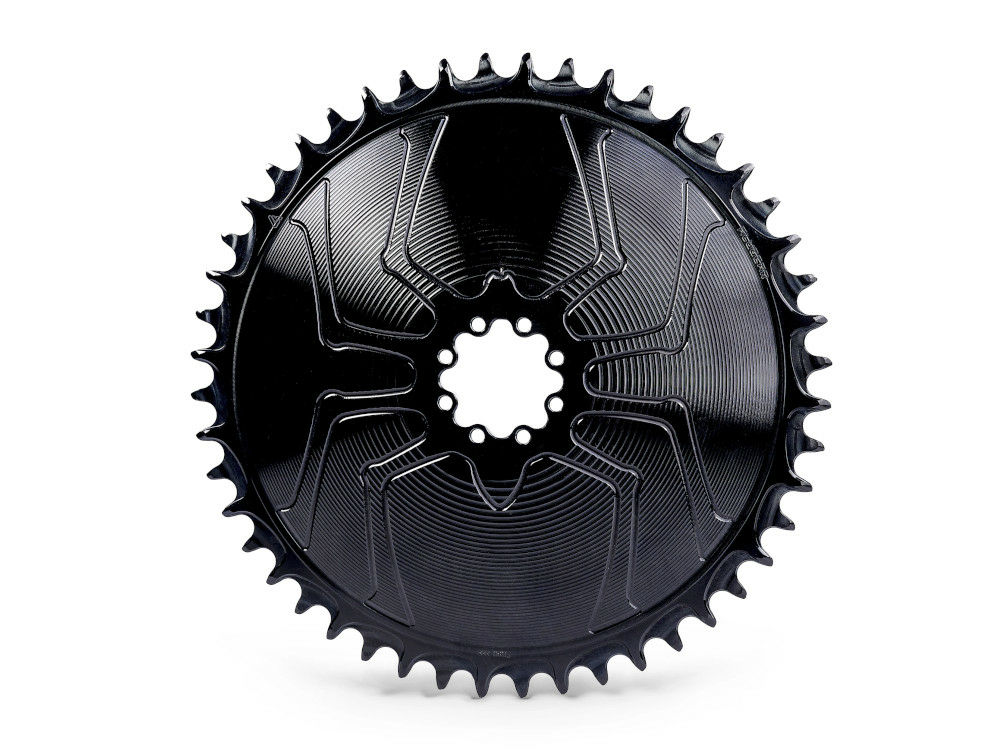 ALUGEAR Chainring Round AERO for SRAM 8-bolts Road/Gravel (Size: 54T - Color: Black)