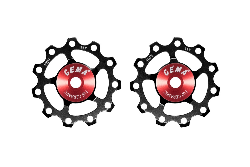 CEMA Pulley Wheels Aluminium -9/10/11 Speed (Full Ceramic Black)