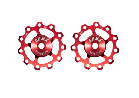 CEMA Pulley Wheels Aluminium -9/10/11 Speed (Full Ceramic Red)