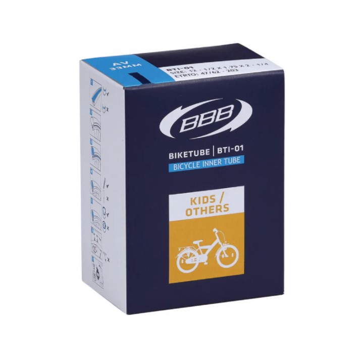 BBB BikeTube 12 Innertube (12.5&quot; x 1.75/2.25, AV)