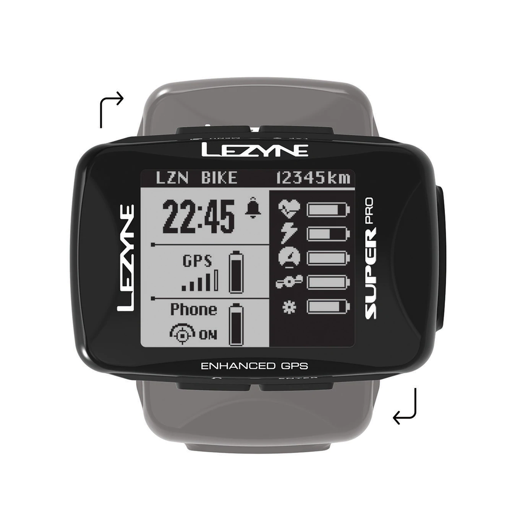 LEZYNE SUPER PRO GPS BIKE COMPUTER BLACK