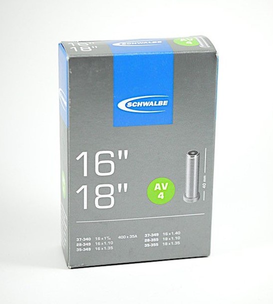 SCHWALBE TUBE 16&quot; 18&quot; AV4 40mm SCHRADER