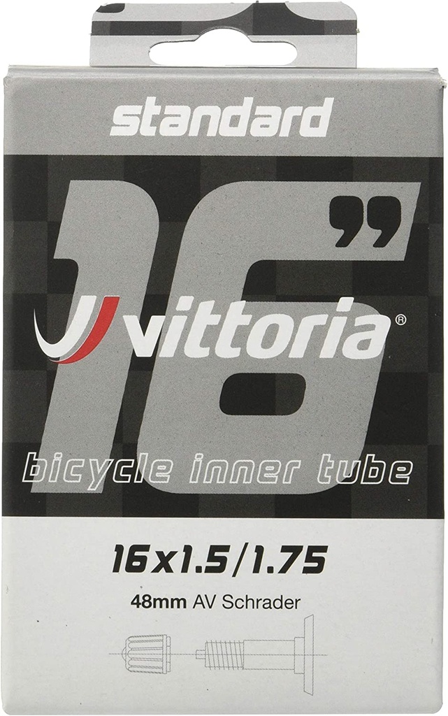 VITTORIA STANDARD INNER TUBE 16x1.5/1.75 48mm SCHRADER