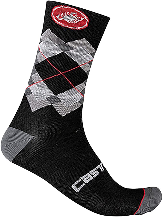 CASTELLI ROMBO 18 SOCKS BLACK/DARK GREY/RED