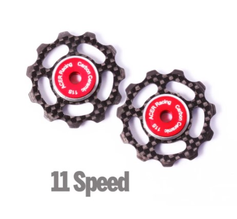 ACER RACING Carbon Fiber Jockey Wheels with Ceramic Bearings (11 Speed, Shimano)