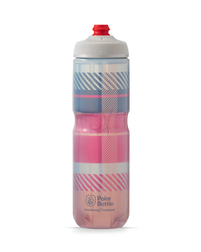 [INB24OZ24] POLAR Breakaway Insulated Tartan Bonfire Red/Orange Bottle (24oz)