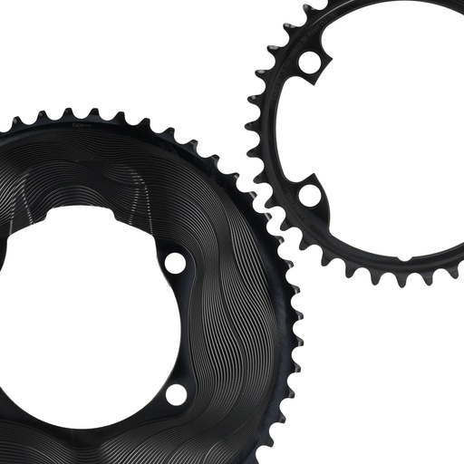 ALUGEAR Chainrings Set 2x12speed Round for 110 BCD 4b Shimano Asymmetric (50T-34T ,Black)