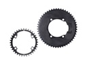 ALUGEAR Chainring Set 2x11speed Round for 110 BCD 4b Shimano Asymmetric (52T-36T ,Black)