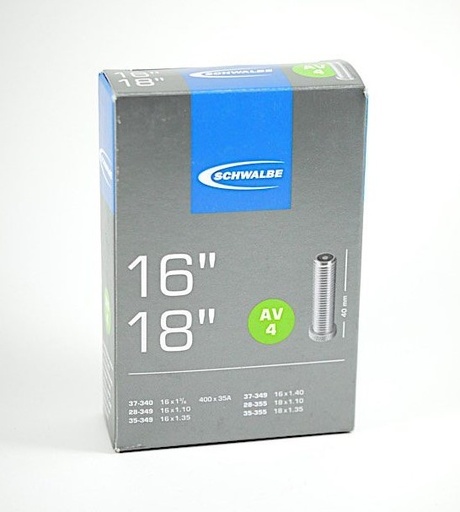 SCHWALBE TUBE 16&quot; 18&quot; AV4 40mm SCHRADER